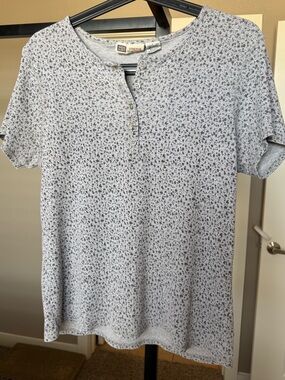 Vintage Faded Glory stretch grey floral shirt Size L